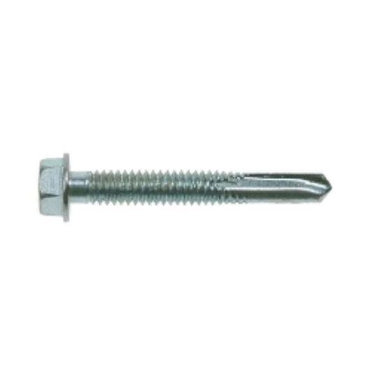 4.2 X 25 Hex Self Drilling Screw Zinc No. 2 Point Steel Thickness 1.2-2.5mm - Max Fix Thickness 17mm