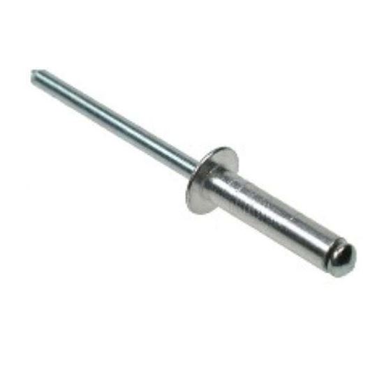 4.8 X 20 Aluminium Pop Rivet Steel Mandrel Grip Range 14.0mm - 16.0mm