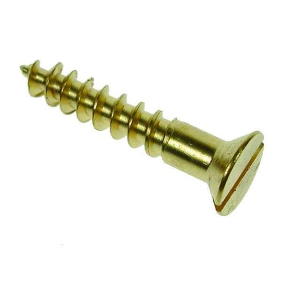 2 X 1/2 Brass Countersunk Slotted Woodscrew 