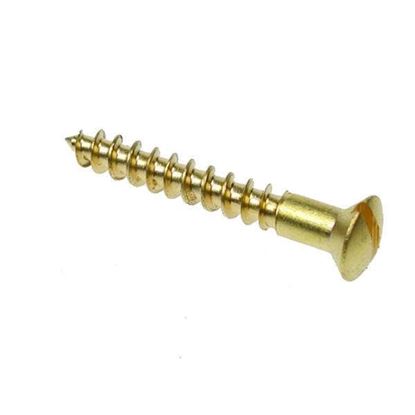 8 X 3/4 Brass Slotted Raised Countersunk Woodscrew