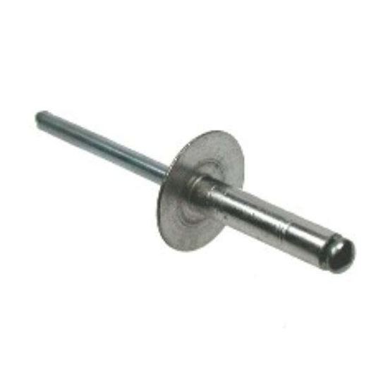 4.0 X 14 Aluminium Large Flange (12mm) Pop Rivet Steel Mandrel Grip Range 8.5mm - 10.5mm