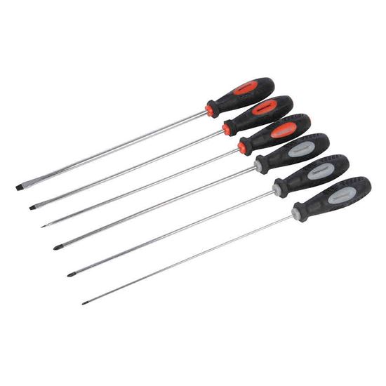 Extra-Long Screwdriver Set 6 Piece Slotted and Phillips