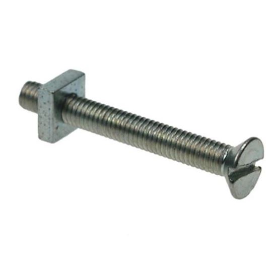 M6 X 20 Gutter Bolt & Nut Zinc 