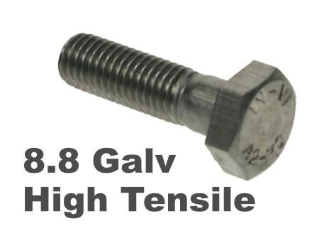 Picture for category Hex Bolts 8.8 High Tensile Galv Finish