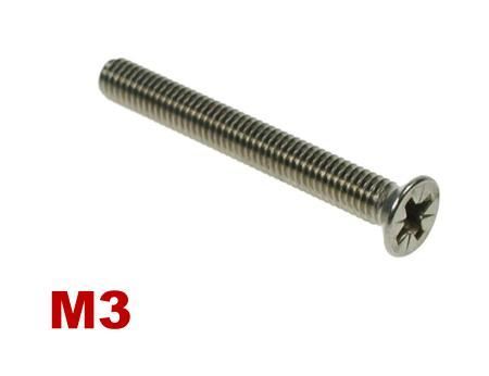 Picture for category M3 Pozi Csk Machine Screw A4 Stainless