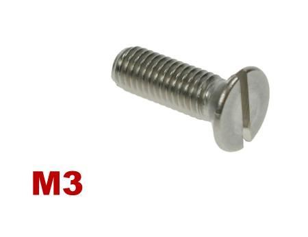 Picture for category M3 Slotted Csk Machine Screw A4 Stainless