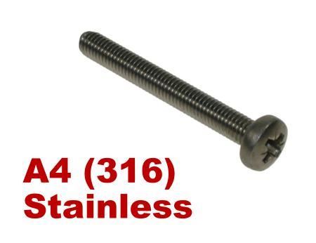 Picture for category Pozi Pan Machine Screw A4 Stainless