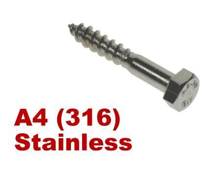 Picture for category HEX COACHSCREW DIN571 A4 Stainless