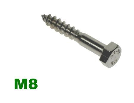 Picture for category M8 HEX COACHSCREW A2 Stainless