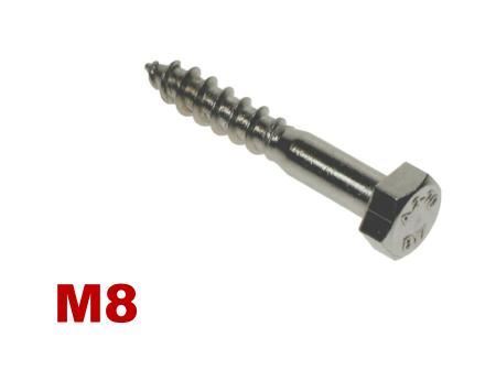 Picture for category M8 HEX COACHSCREW A4 Stainless