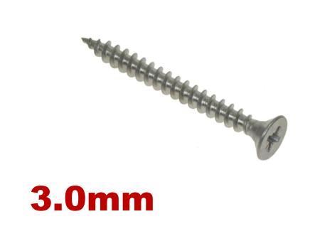3.5mm to 6.0mm A2 STAINLESS STEEL POZI COUNTERSUNK CHIPBOARD WOOD SCREWS 