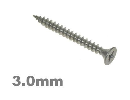 Picture for category 3mm Dia POZI CSK CHIPBOARD SCREW ZINC Finish