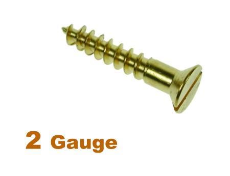 Picture for category 2G 2.2mm Dia Slotted Csk Woodscrew Brass