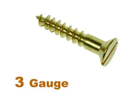 Picture for category 3G 2.5mm Dia Slotted Csk Woodscrew Brass