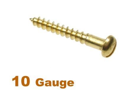 Picture for category 10G 4.8mm Dia Slotted Round Woodscrew Brass