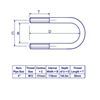 Picture of 4" Standard Nominal Bore U-Bolt Zinc C/W 2 M12 Nuts, 119mm between legs, 145mm deep