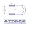 Picture of 5" Standard Nominal Bore U-Bolt Zinc C/W 2 M12 Nuts, 144mm between legs, 182mm deep