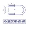 Picture of 6" Standard Nominal Bore U-Bolt Zinc C/W 2 M12 Nuts, 170mm Between Legs, 210mm Deep