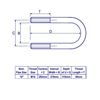 Picture of 10" Standard Nominal Bore U-Bolt Zinc C/W 2 M16 Nuts, 276mm between legs, 318mm deep