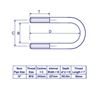 Picture of 12" Standard Nominal Bore U-Bolt Zinc C/W 2 M16 Nuts, 326mm between legs, 364mm deep